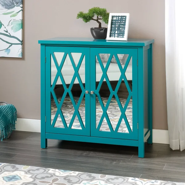 Sauder Harbor View Accent Storage Cabinet, Caribbean Blue