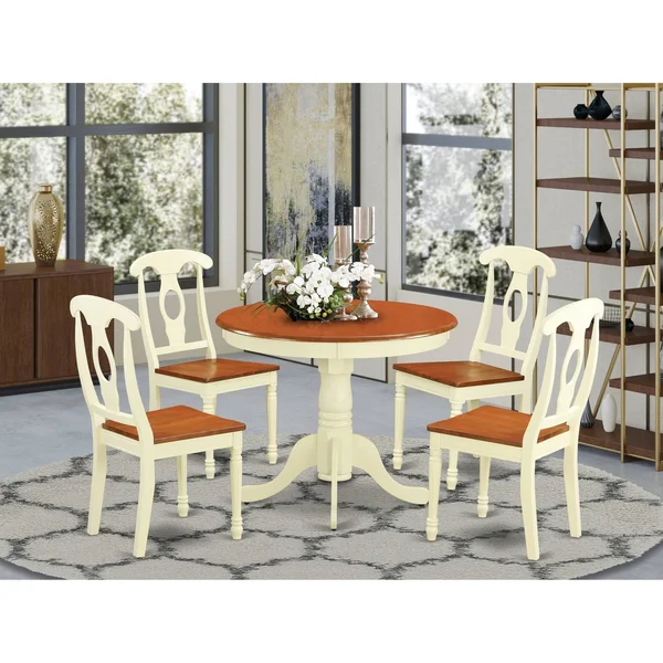 East West Furniture 5-Piece Kitchen Dinette Set for 4-Kitchen Table and 4 Kitchen Dining Chairs
