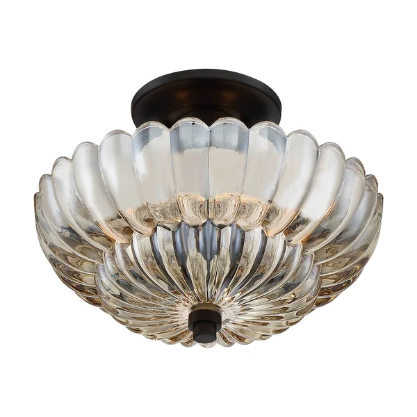 Quoizel Whitecap 3-Light Semi-Flush Ceiling Light - Mottled Cocoa