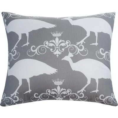 The Well Dressed Bed Peacock Accent Cotton Throw Pillow Color: Storm