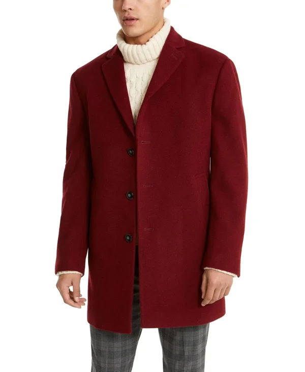 Calvin Klein Men's Prosper X-Fit Overcoat - Monarch Red
