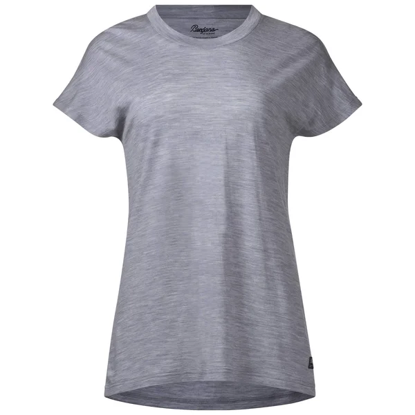 Bergans Oslo Wool Tee Grey - Women Merino Short-sleeved T-Shirt (Size S - Color Grey Melange)