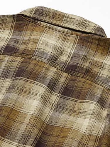 Carhartt Rugged Flex Hamilton Plaid Long Sleeve Shirt, Men's Dark Cedar