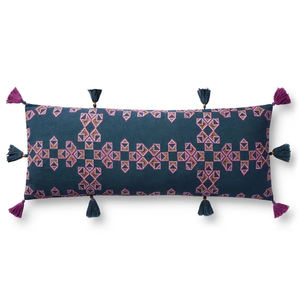 Justina Blakeney x Loloi Navy Geometric Pillow