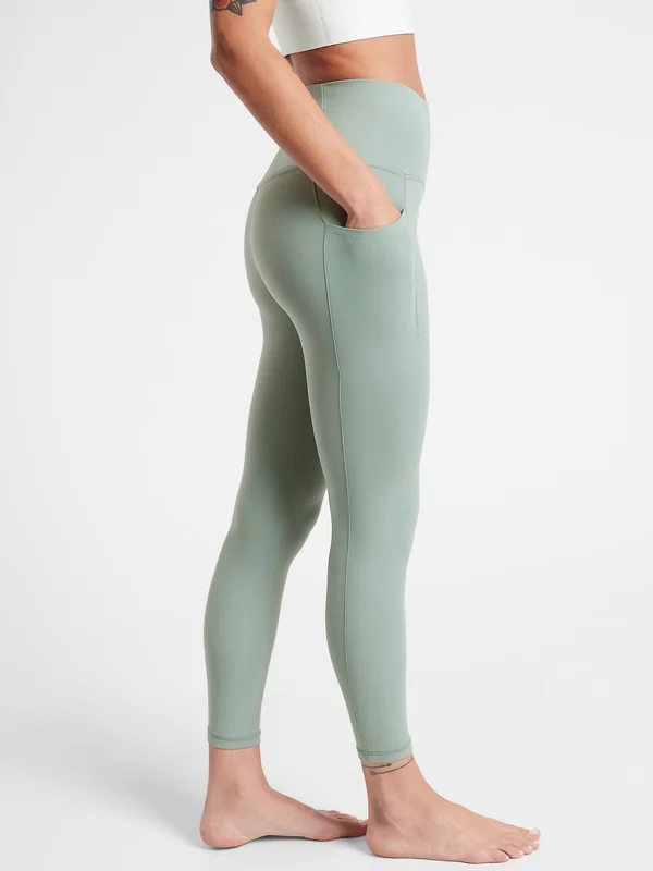 Athleta Women's Salutation Stash Pocket II 7/8 Tight Minimalistic Grey Plus Size 1x