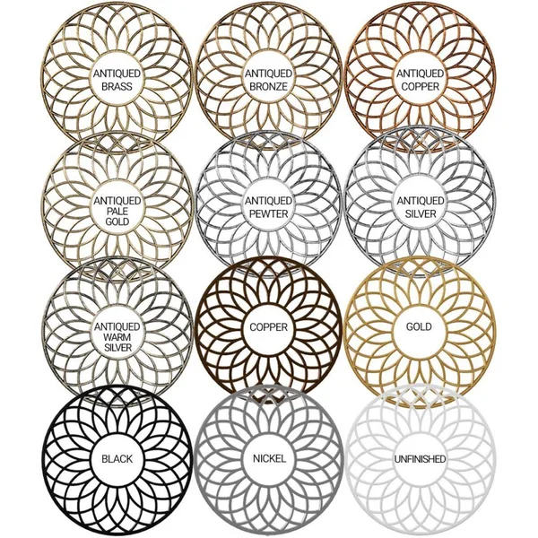Ekena Millwork CMPP26COABS 26x22OD x 8 7/8x22ID x 3/4x22P Cohen Architectural Grade PVC Pierced Ceiling Medallion - Antiqued Bras