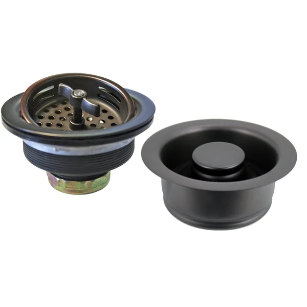Westbrass Wing Nut Style Large Kitchen Basket STRAINER with Insinkerator Style Disposal Flange and STOPPER, Oil Rubbed Bronze, D