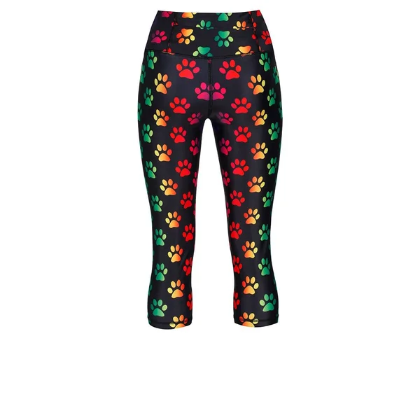 Tikiboo Rainbow Paw Print Capri - Tikiboo XXXL, Rainbow, Cropped Leggings