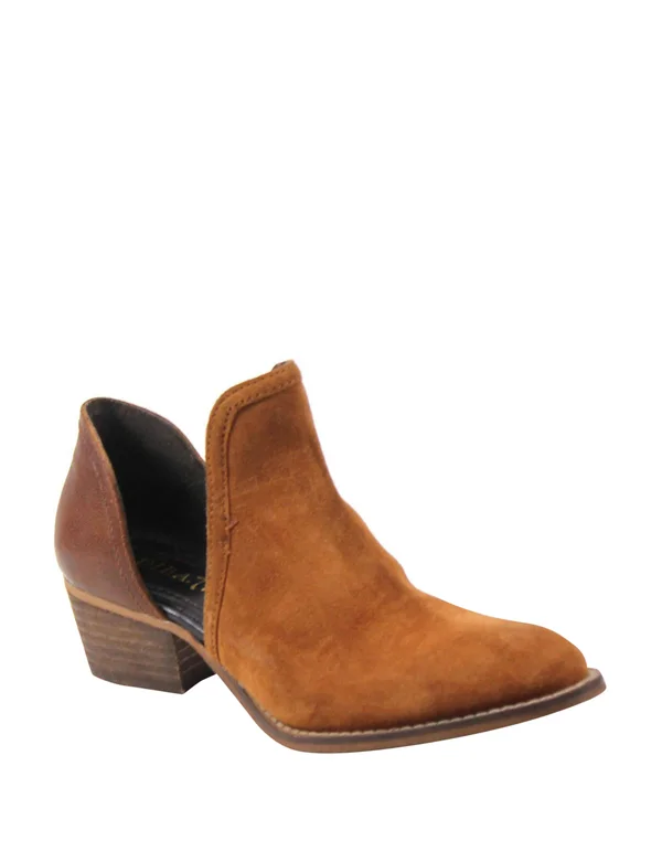 Diba True Women's Shy Town Bootie - Tan/Cognac Suede/Leather
