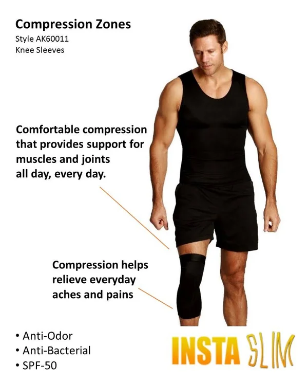 Insta Slim Compression Knee Sleeves - Black