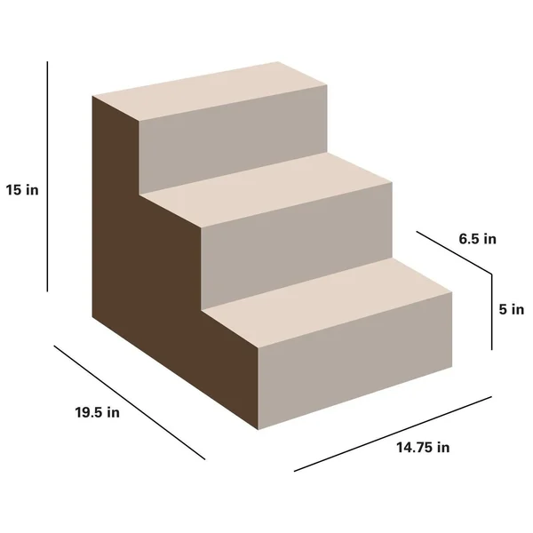 Dallas Manufacturing Co. 3 Step Home D閏or Pet Steps - Brown & Tan
