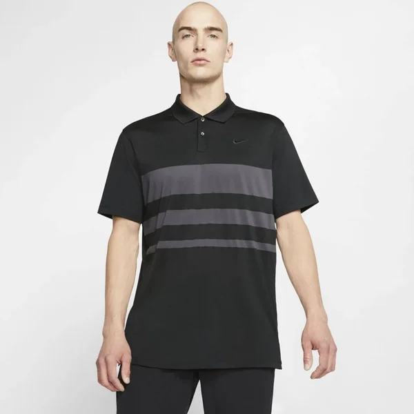 Nike Men's Dri-Fit Vapor Striped Golf Polo - Small, Black