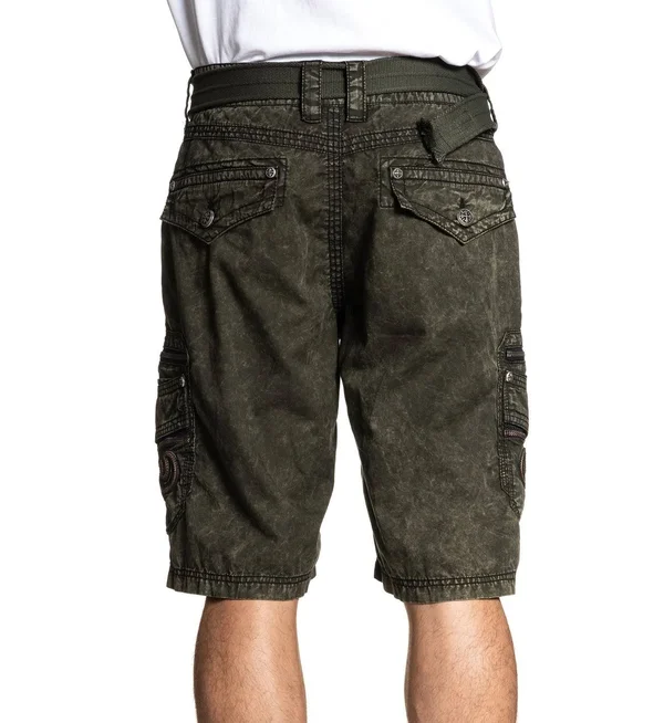 Range Cargo Short Olive Vintage Wash - 30 by Affliction Black Premium