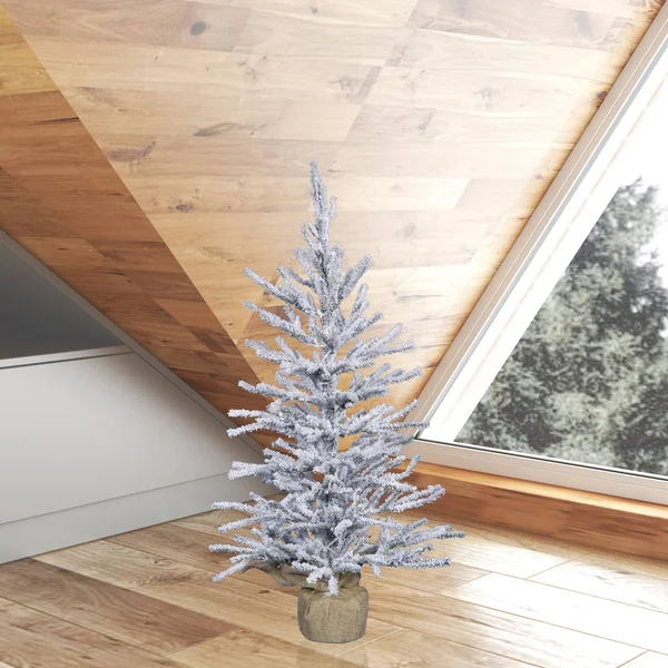 Vickerman 36x22 Flocked Angel Pine Artificial Christmas Tree - Unlit