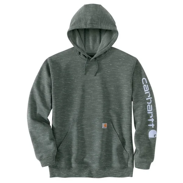 Carhartt Midweight Hooded Logo Sweatshirt - Leaf Green Heather, 4XL Regular