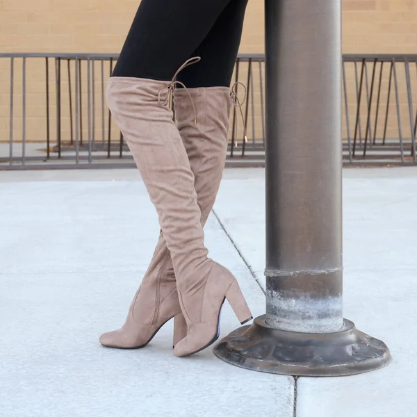 Journee Collection Women's &Maya& Faux Suede Regular and Wide Calf Over-The-Knee Boots - 9 Medium Width/Wide Calf - Taupe