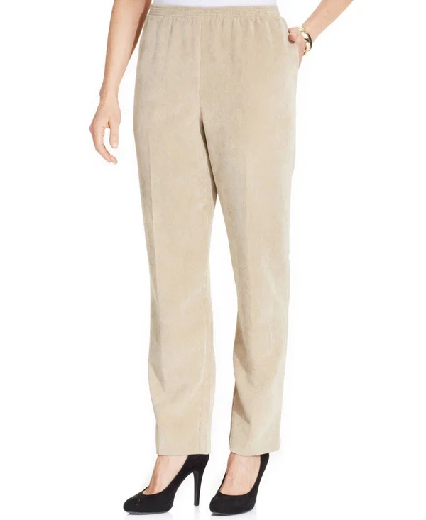 Alfred Dunner Petite Classics Corduroy Straight-leg Pants - Tan