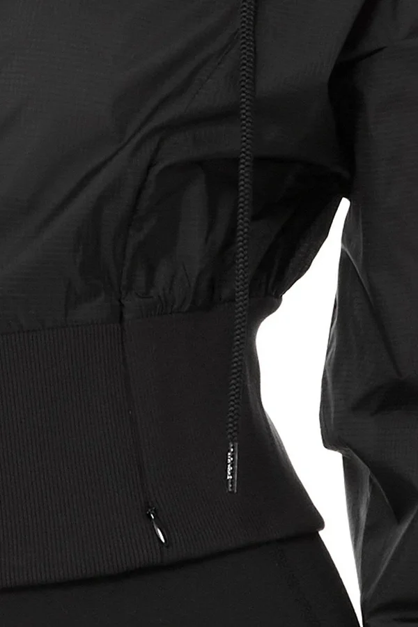 Alo Yoga Nebula Zip-Front Hooded Crop Jacket - Black, Women's, Small