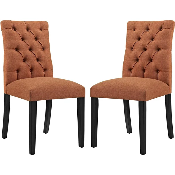 Modway Duchess Dining Chair Fabric Set of 2 - Orange