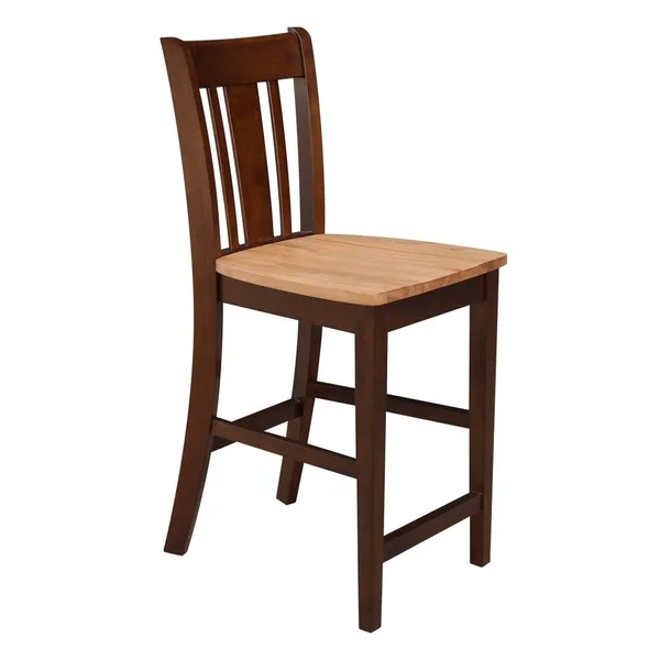 30x22 Round Counter Height Table with 2 San Remo Stools - 3 Piece Set - Cinnamon/Espresso