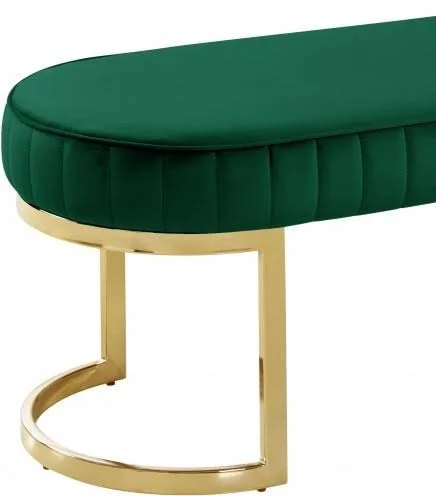 Meridian Lemar Green Velvet Bench