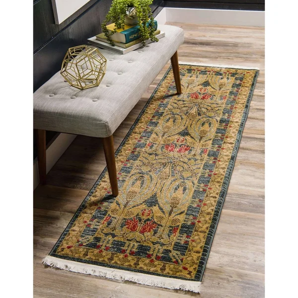 Unique Loom Edinburgh Red 6 ft Round Area Rug