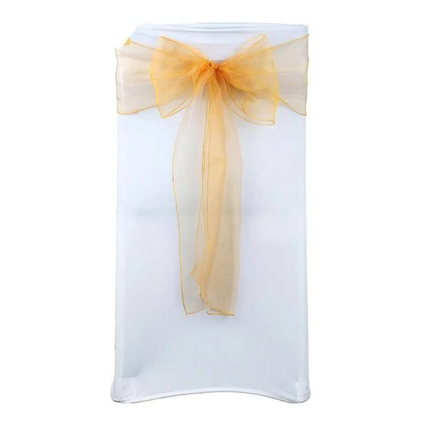 50pcs Organza Chair, Sashes, Knot for Weddings Banquet Decoration
