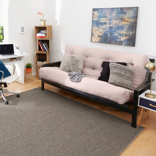 Porch & den Orenco Faux Suede Gel Pocket Coil Full-Size 10-Inch Futon Mattress - Ice Mint