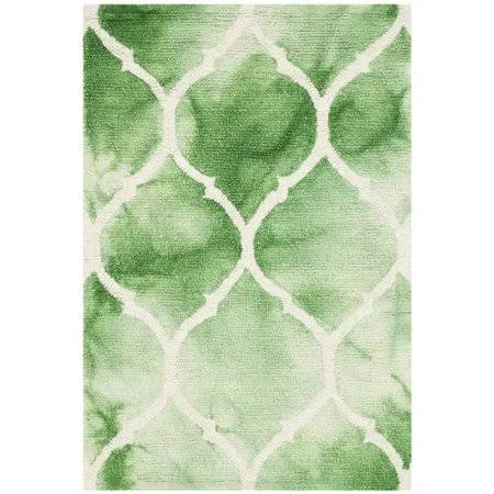 Bungalow Rose El Segundo Hand-Tufted Wool Green/Ivory Area Rug - Size: Square 7'