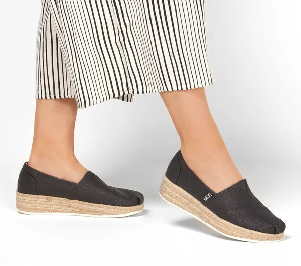 Skechers Women's Bobs Highlights 2.0 Fairy Duster Espadrille - Black
