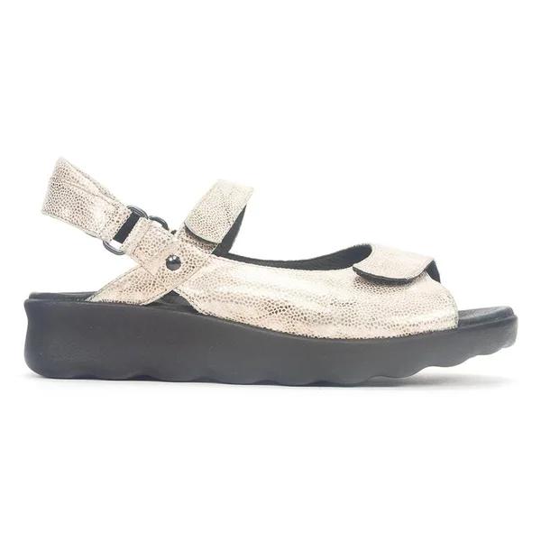 Wolky Pichu (Black Leather) Women's Sandals