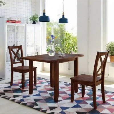 3-Piece Wood Drop Leaf Breakfast NOOK Dining Table Set Gracie Oaks