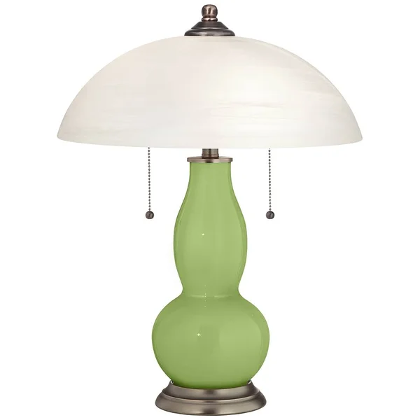 Lime Rickey Gourd-Shaped Table Lamp with Alabaster Shade