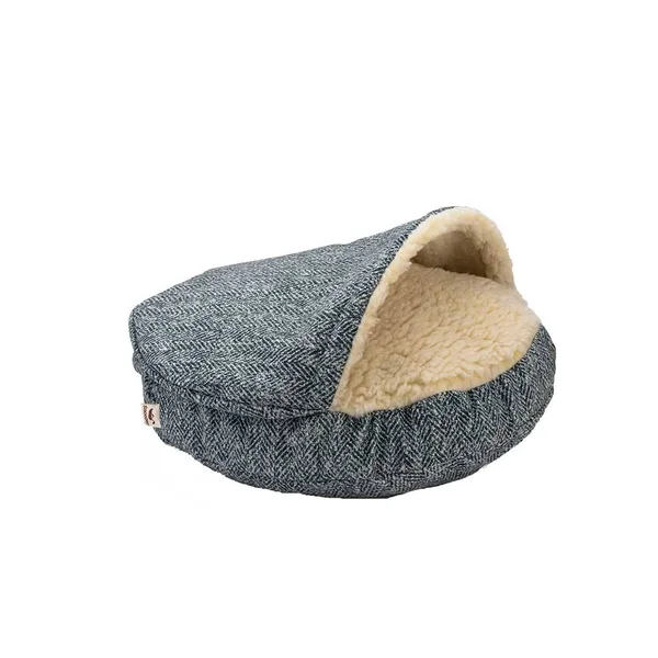 Snoozer Show Dog Collection Small Luxury Cozy Cave Bed, Tempest Indigo