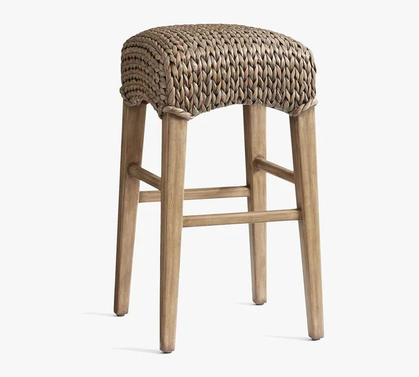 Seagrass Backless Barstool - Counter Height, Gray Wash - Furniture - Bar & Counter Stools - Pottery Barn