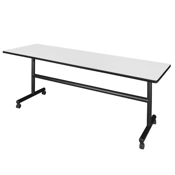 Regency MKFT8424WH Kobe 84 in. Flip Top Mobile Training Table - White