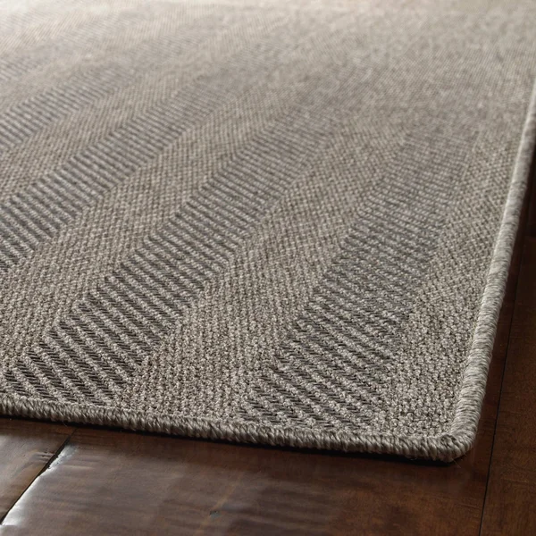 Porch & den Reiling Stripe Indoor/Outdoor Flat-Weave Rug - 9&0 x 13&0 - Gunmetal