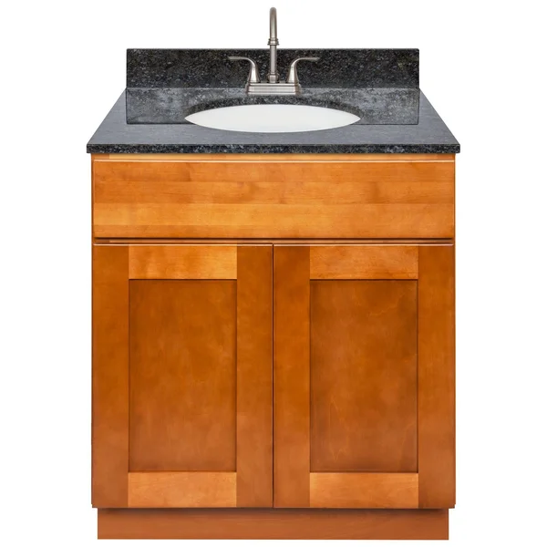 LessCare Newport 31W Vanity and Blue Butterfly Granite Top with 4 in. Spread and Faucet