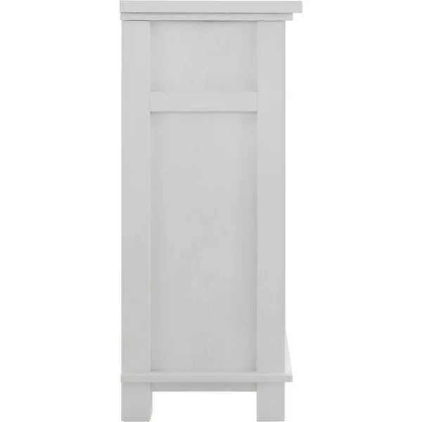Cambridge San Jose Fireplace Entertainment Stand in White with 50 inch Color-Changing Fireplace Insert and Crystal Rock Display