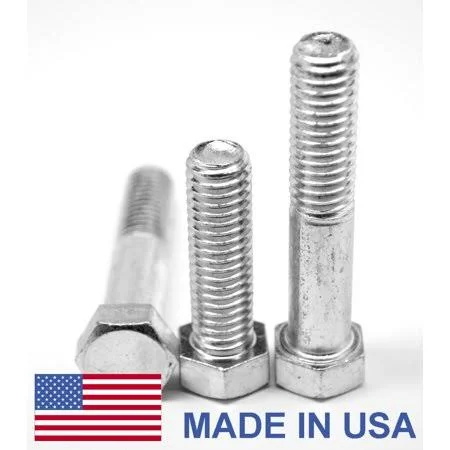 1 inch-8 x 7 1/2 inch (PT) Coarse Thread Grade 5 Hex Cap Screw (Bolt) - USA Medium Carbon Steel Zinc Plated Pk 10 - Men's