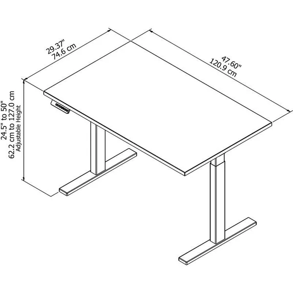 BBF Move 60 Series 48W Height Adjustable Standing Desk in Mocha Cherry
