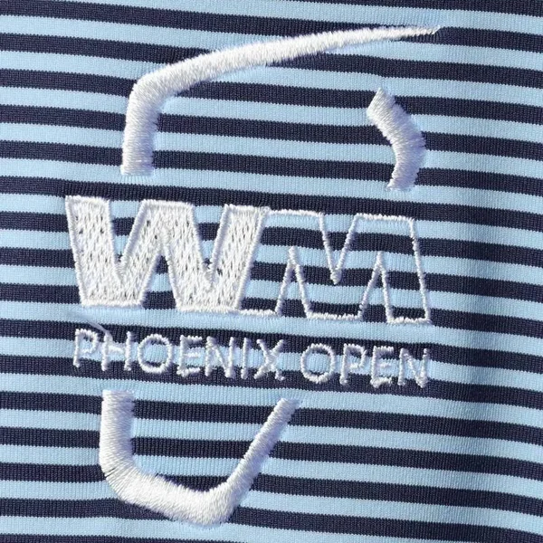 Peter Millar Waste Management Phoenix Open Navy Hales Striped Performance Polo Size: Medium