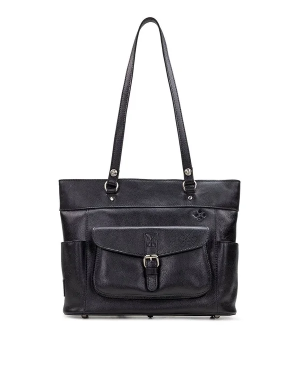 Patricia Nash Leather Bolsena Top Zip Tote, Black
