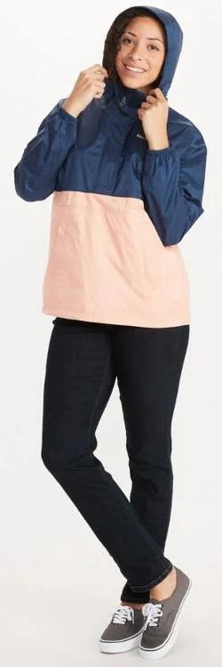 Marmot Women's PreCip Eco Anorak - XL - Arctic Navy - Pink Lemonade