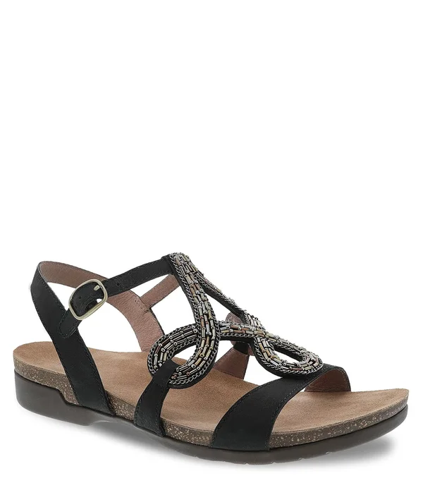 Dansko Reeta (Black Milled Nubuck) Women's Sandals