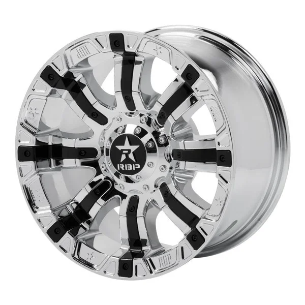 RBP 94R Chrome & Black Wheels - 94R-1810-82-25C in Chrome with Black Inserts, 6 x 139.70mm Single Bolt Pattern, 18x22 x 10x2