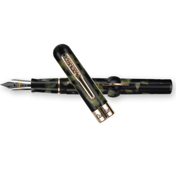 Conklin Mark Twain Crescent Filler Fountain Pen - Vintage Green - Fine