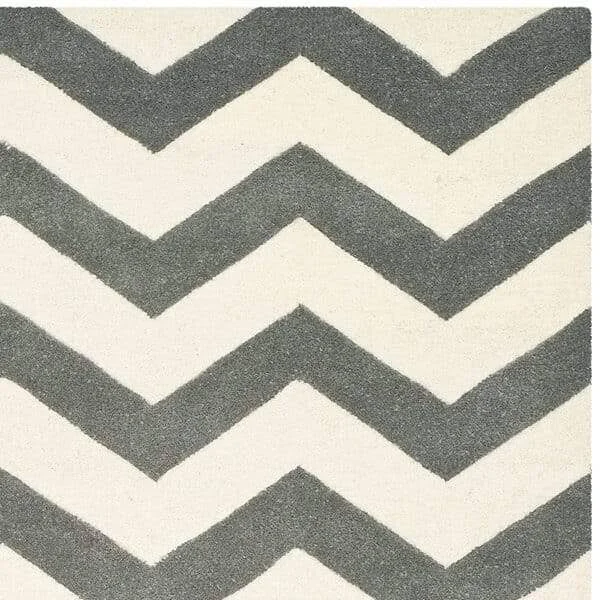 Safavieh Chatham CHT715D Dark Grey - Ivory 7& x 7& Round Area Rug