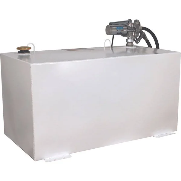 Better Built Steel Transfer Fuel Tank with GPI 12V Fuel Transfer Pump - 100-Gallon - White, Rectangular, 15 GPM, Model 29214988