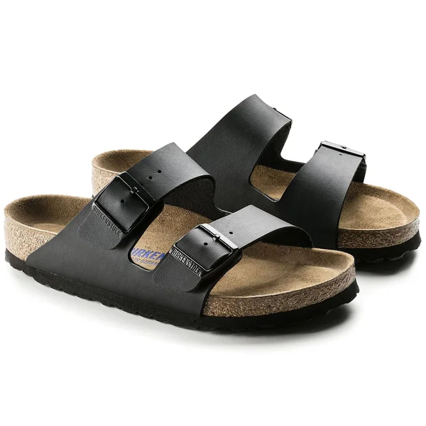 Birkenstock Arizona Birko-Flor Soft Footbed Black Leather Sandal - 11M - 9M
